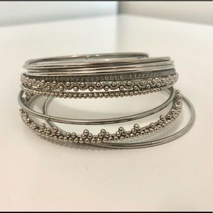 Silver tone bracelets